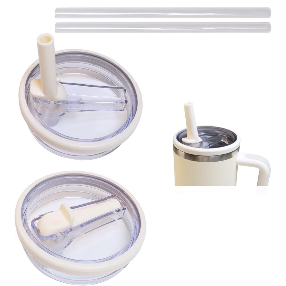 FUTYA 2PCS Tumbler Flip Straw Lid Replacement Fit for Stan